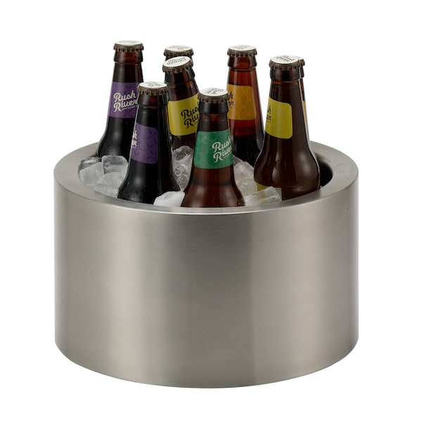 Service Ideas Double Wall Party Tub, 1.5 Gallon, Stainless Steel, Brushed PT2BS - main